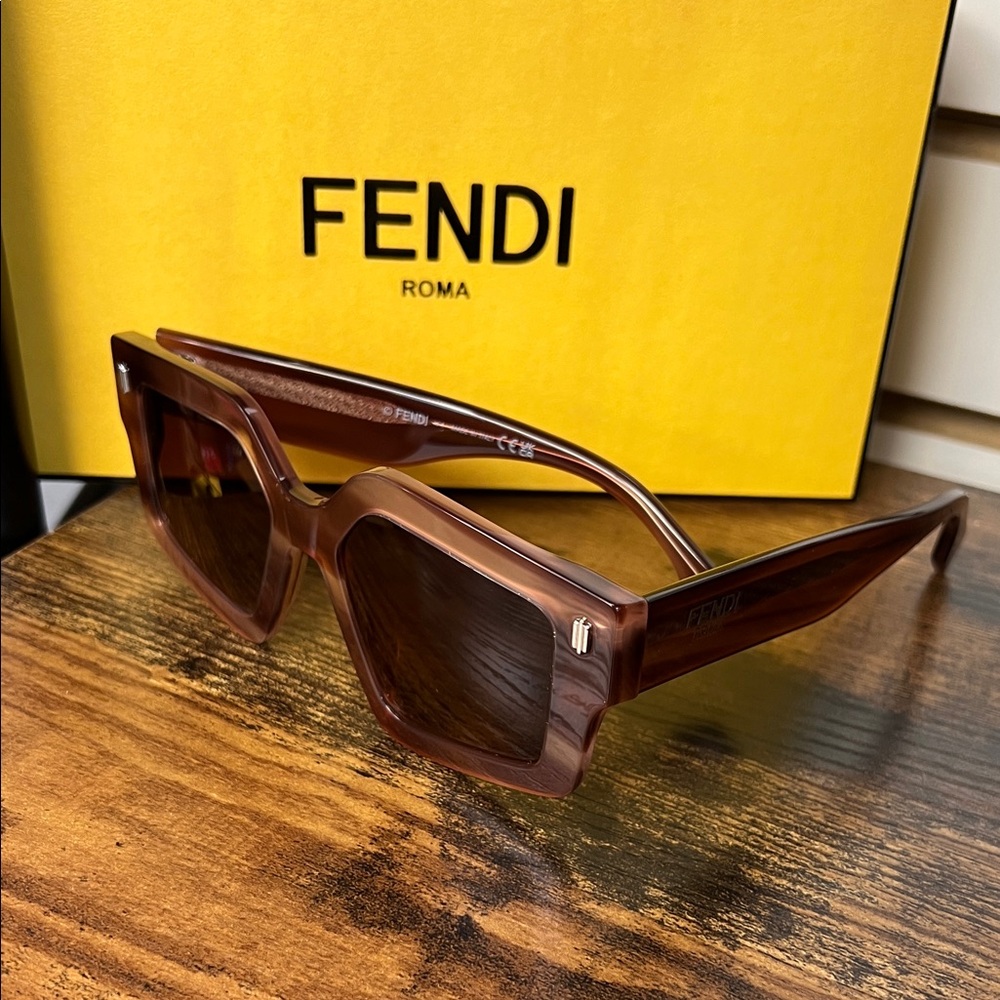 Fendi Men's Sunglasses with Rich Brown Frame